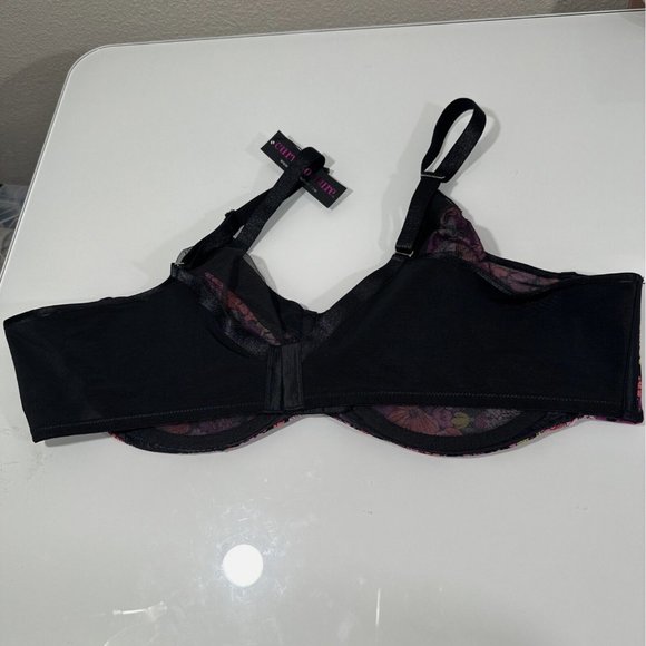 NWT $40 Curvy Couture [ 46C ] Full Figure Mesh Underwire Bra‎ Retro Roses - Picture 7 of 15